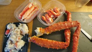 Hubbeltopf Königskrabben fertig zum Verzehr